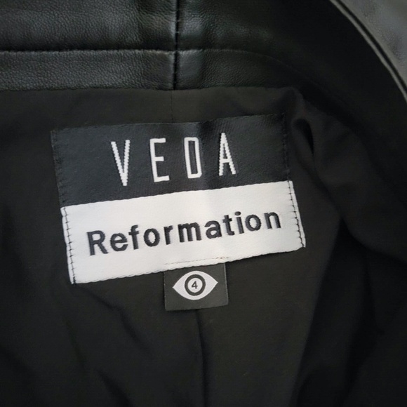 Reformation x Veda Black Kennedy Wide Leg Leather Pants - Picture 10 of 11